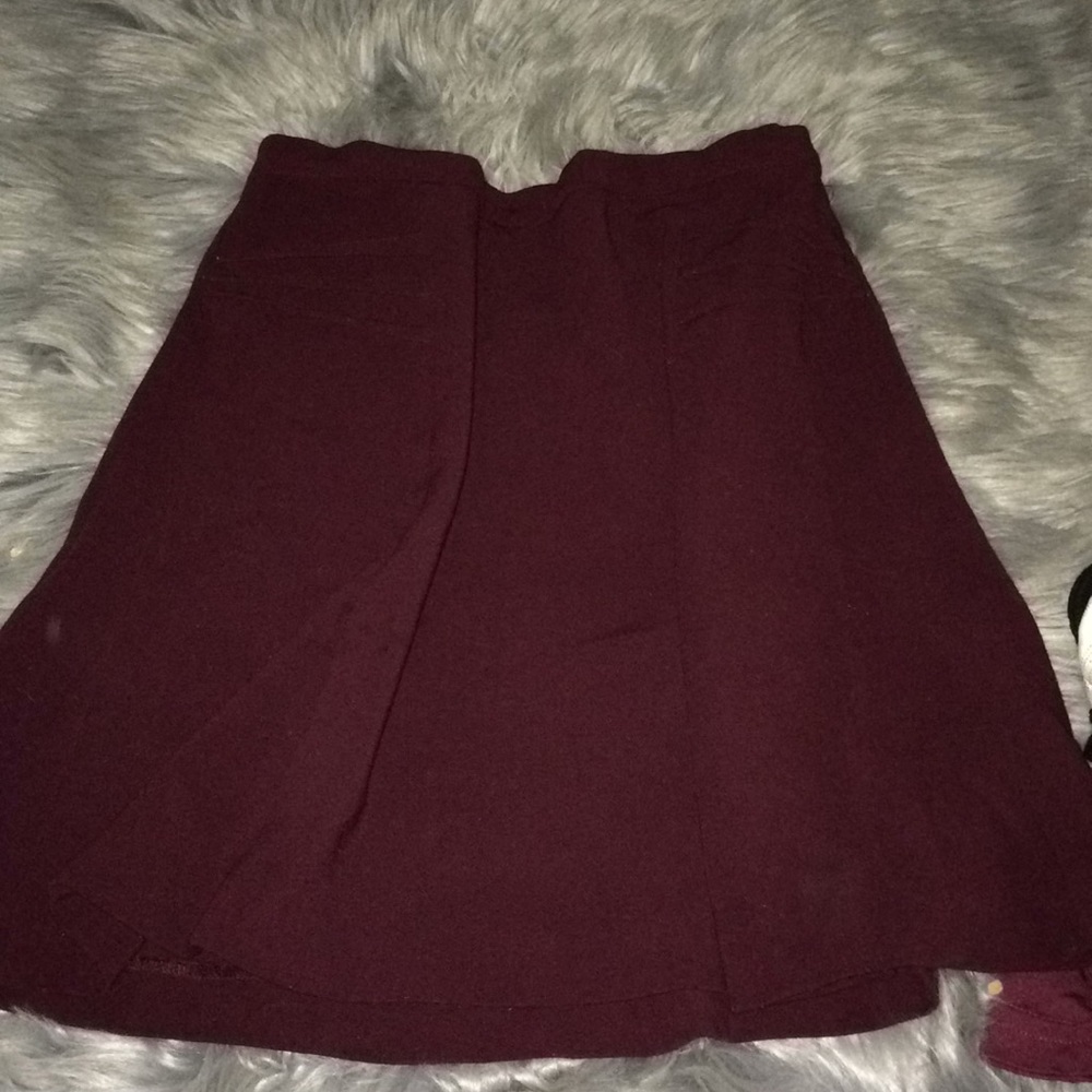 Burgundy skater skirt